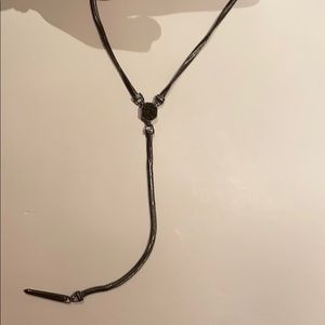 Kendra Scott gunmetal necklace with gunmetal druzy